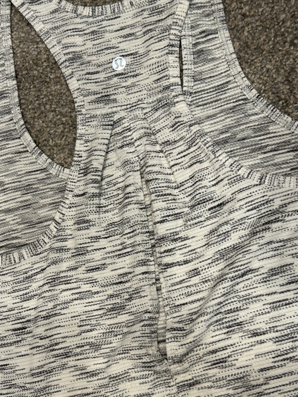Lululemon Gray & White Space-Dyed Racerback Tank